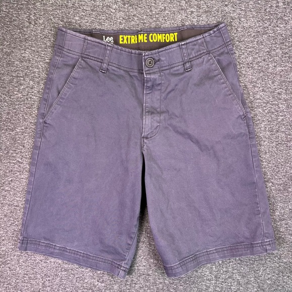 Lee Shorts Mens Size 30 Gray Casual Chino Extreme Comfort Khaki Stretch Outdoors - Picture 1 of 7